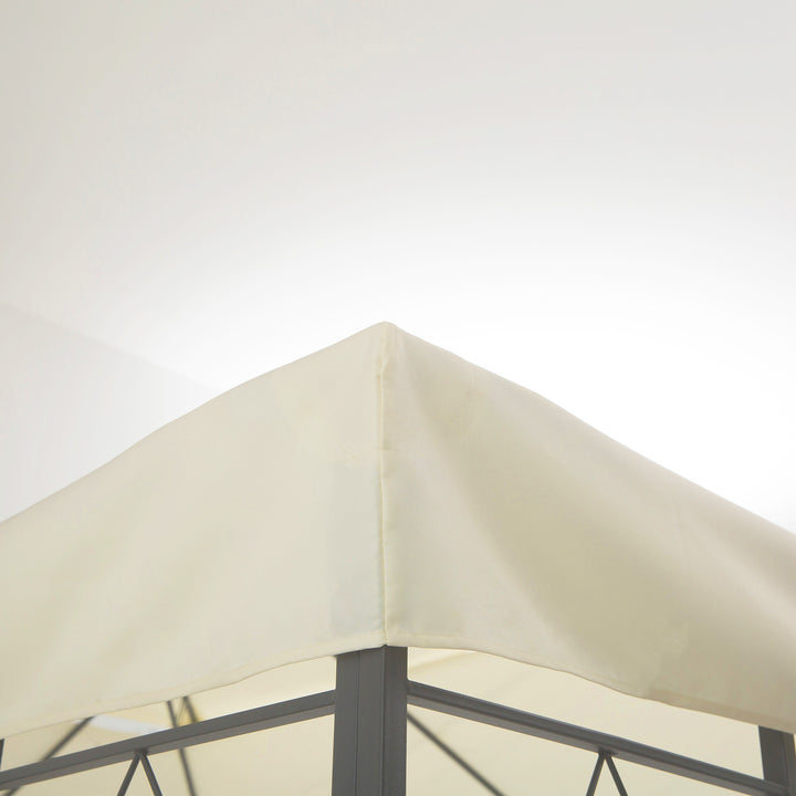 3x4m Gazebo Replacement Roof Canopy 2 Tier Top UV Cover Garden Patio Outdoor Sun Awning Shelters Cream (TOP ONLY)