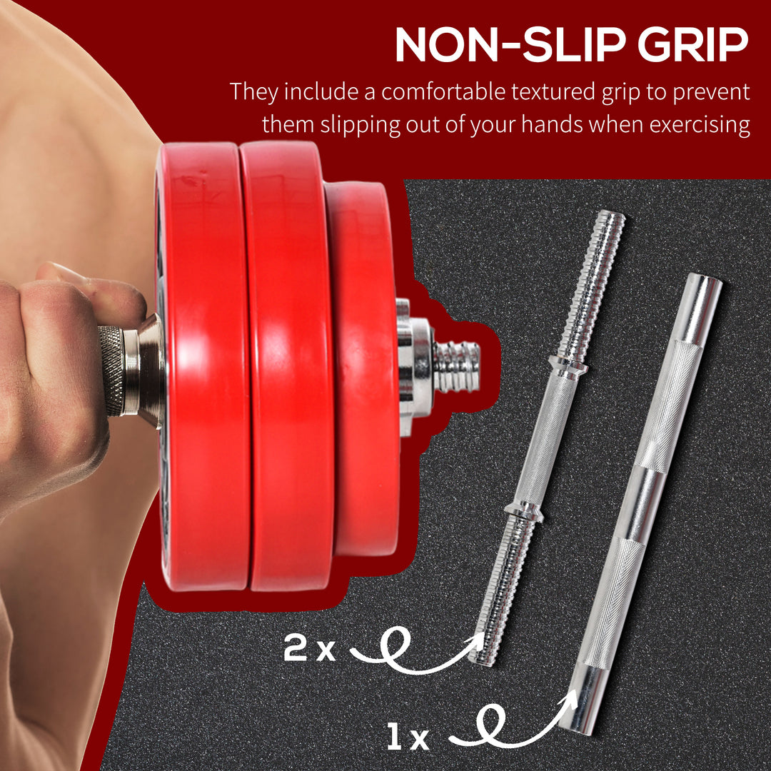 30KGS 2-In-1 Barbell Weights Set with Non-slip Grip for Strength Muscle Training