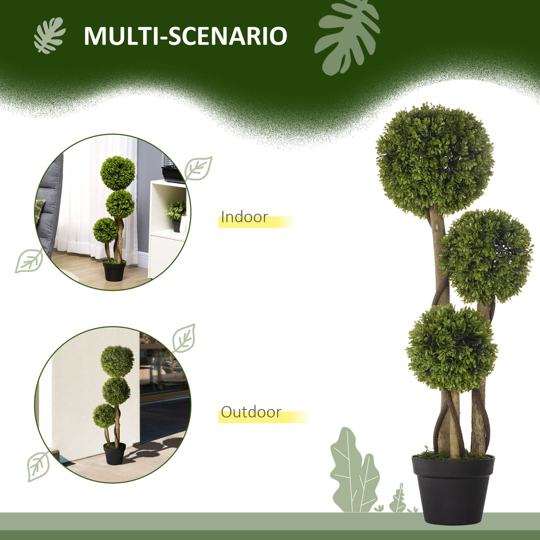 Decorative Artificial Plants Boxwood Ball Topiary Trees in Pot Fake Plants for Home Indoor Outdoor Decor