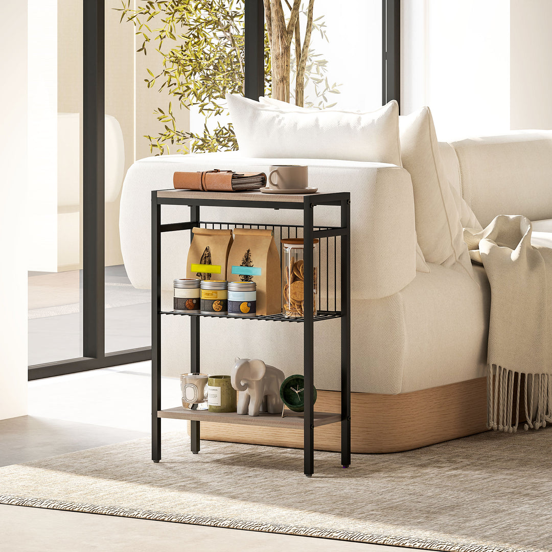 HOMCOM Steel Bedside Table