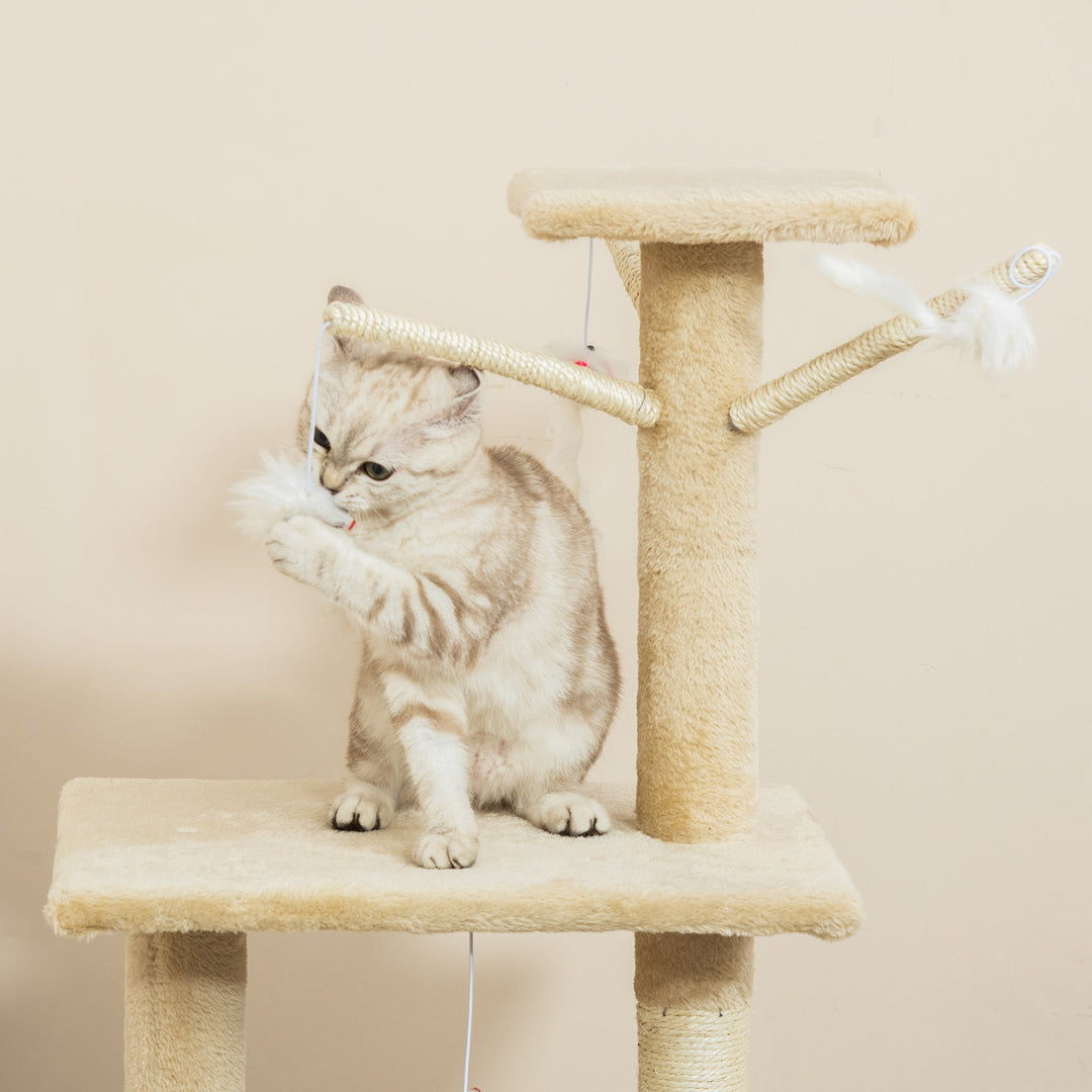 Feline Fort: Towering 131cm Cat Tree with Scratching Posts & Cosy Perches