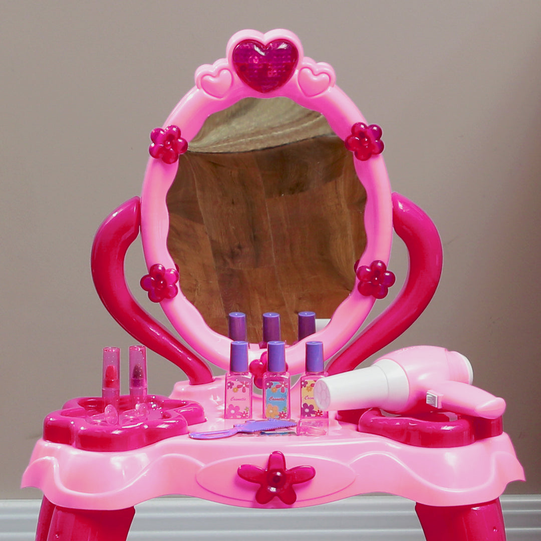 Kids Dressing Table with Mirror and Stool