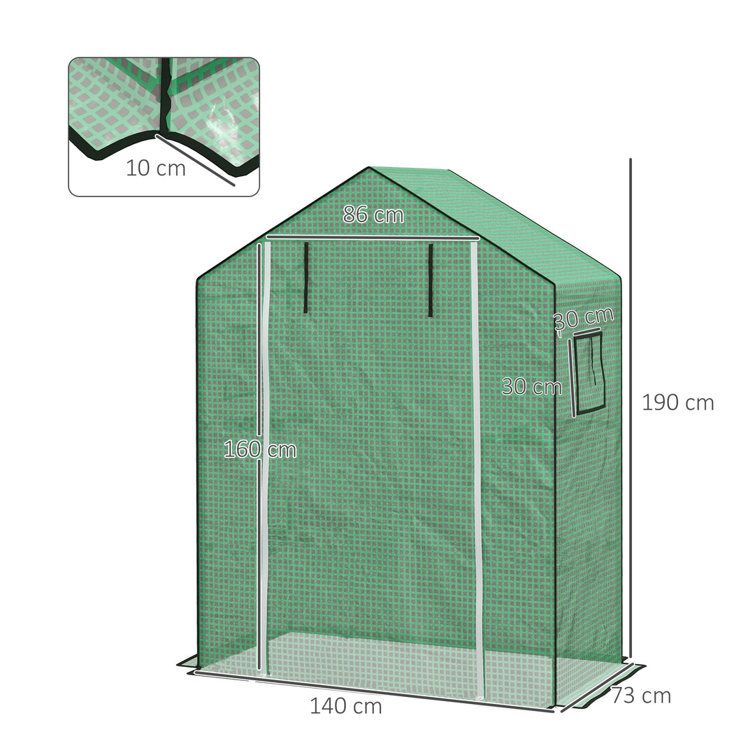 Greenhouse Cover Replacement Walk-in PE Hot House Cover with Roll-up Door and Windows