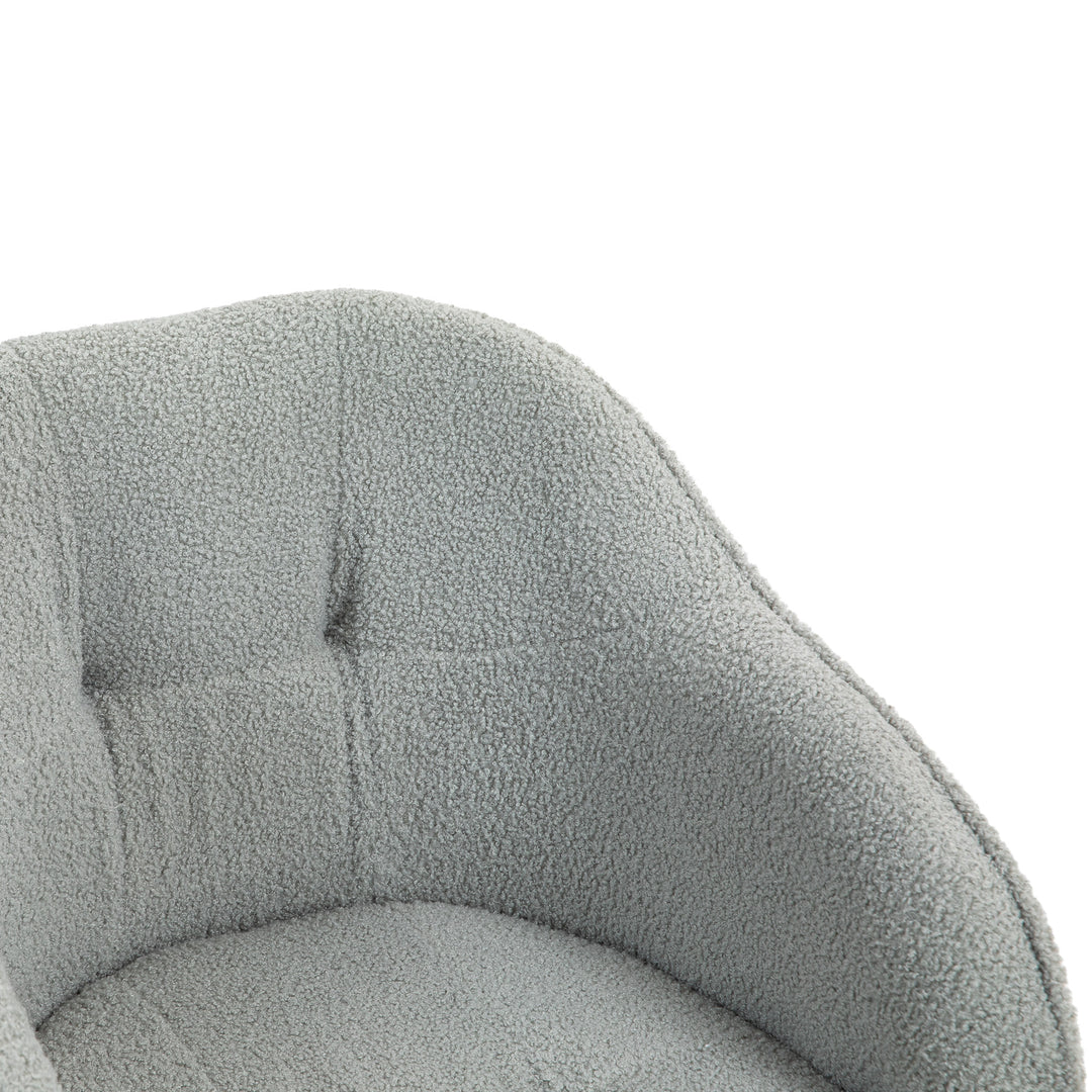 HOMCOM Swivel Armchair, Teddy Fleece, Grey