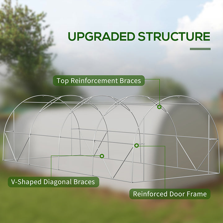 6 x 3(m) Polytunnel Greenhouse with Upgraded Structure