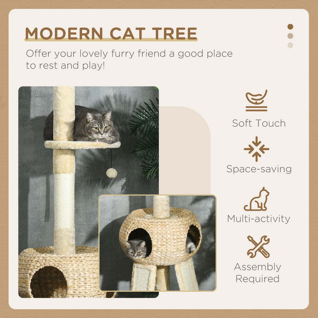 Feline Playground: Towering 255cm Cat Tree with Scratching Post