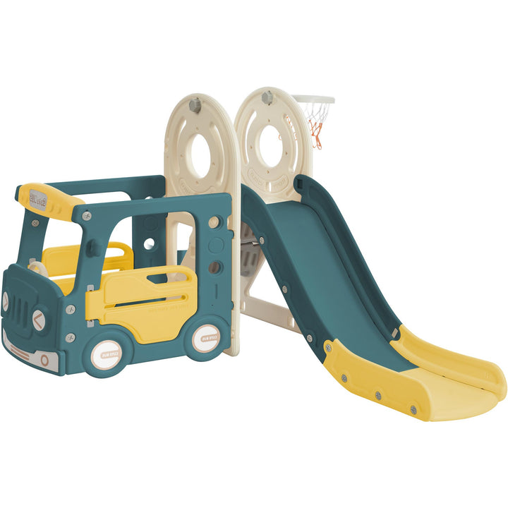 Children's 4-in-1 Outdoor Play Equipment with Slide