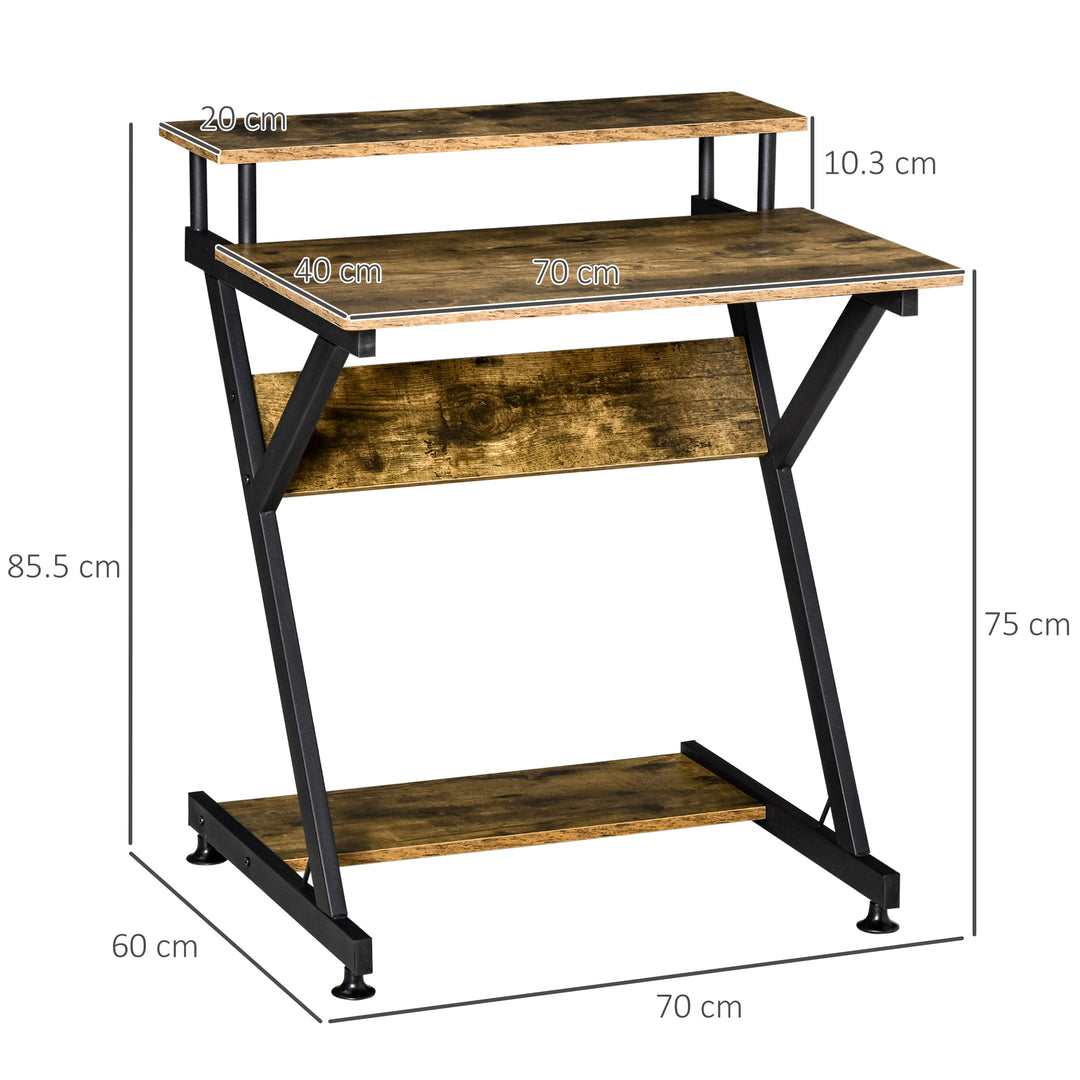 Computer Table with Monitor Shelf & Storage