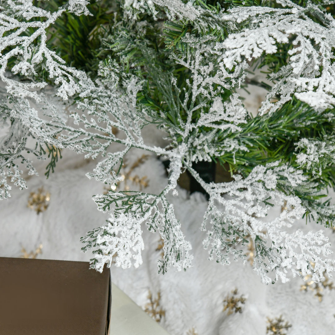 Pencil Snow Flocked Artificial Christmas Tree with Realistic Cypress Branches