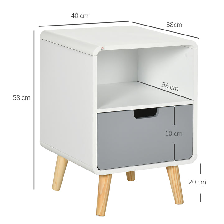 HOMCOM Bedside Table Set of 2