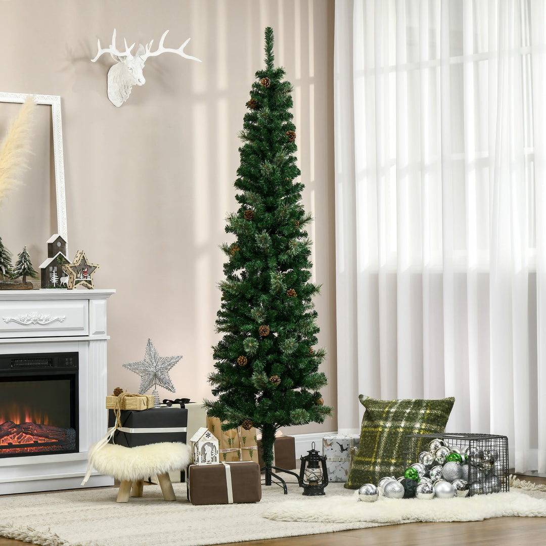 6.5' Tall Slim Christmas Tree Artificial with Realistic Branches