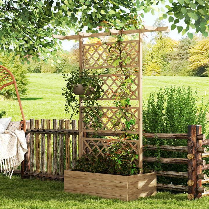 Wooden Trellis Planter Box