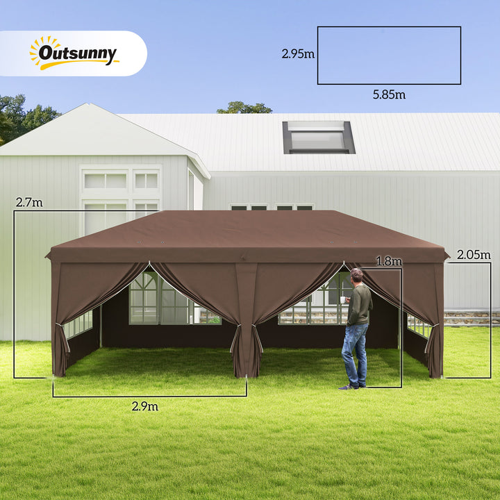 3 x 6 m Pop Up Gazebo with Sides and Windows