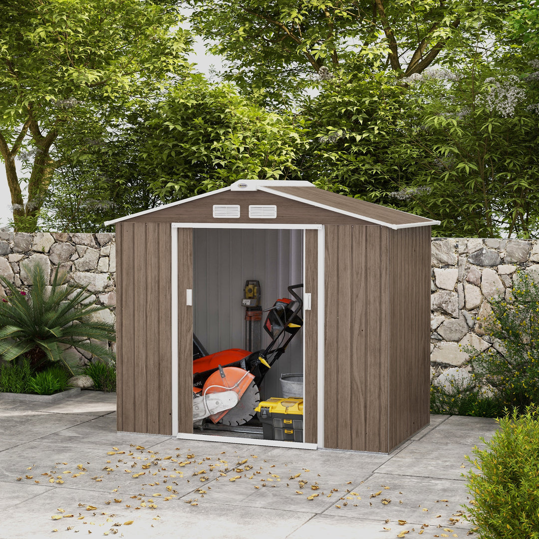 7 x 4ft Metal Garden Storage Shed with Vents