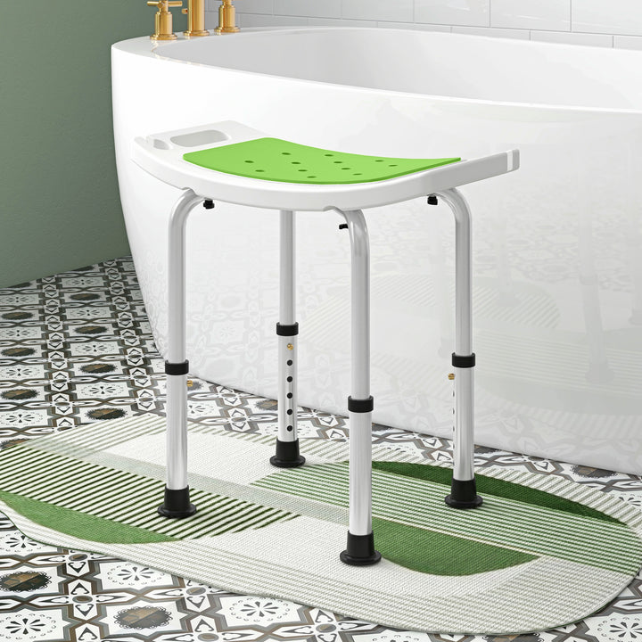 6-Level Height Adjustable Aluminium Bath Stool with Non-Slip Design