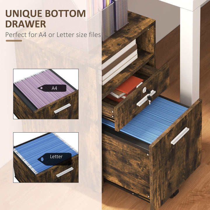 Vinsetto Lockable Filing Cabinet for Home Office