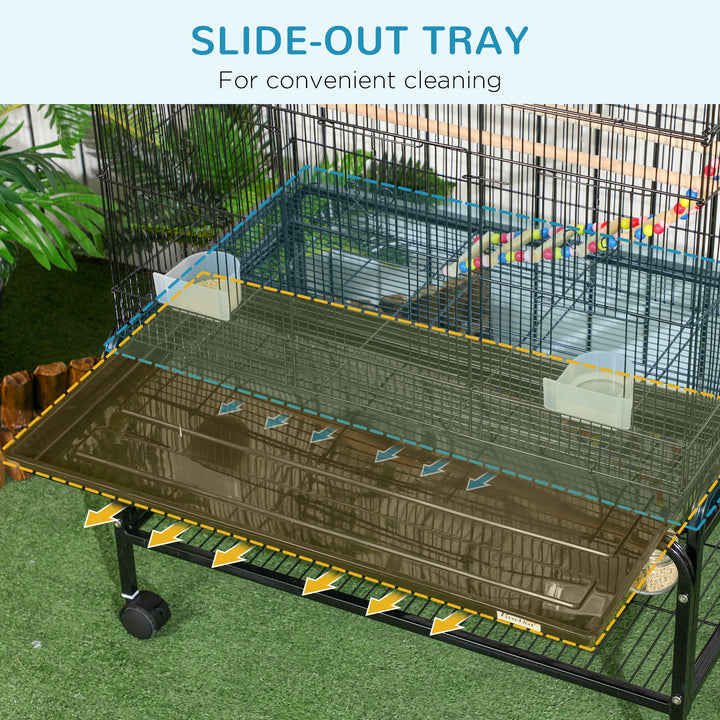 Steel Budgie Cage 133cm High with Stand