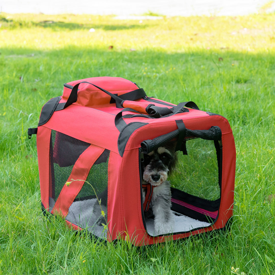 Cat Carrier Backpack Dog Backpack Carrier Foldable Pet Carrier with Breathable Mesh Window & Top Bags for Carrying Treats