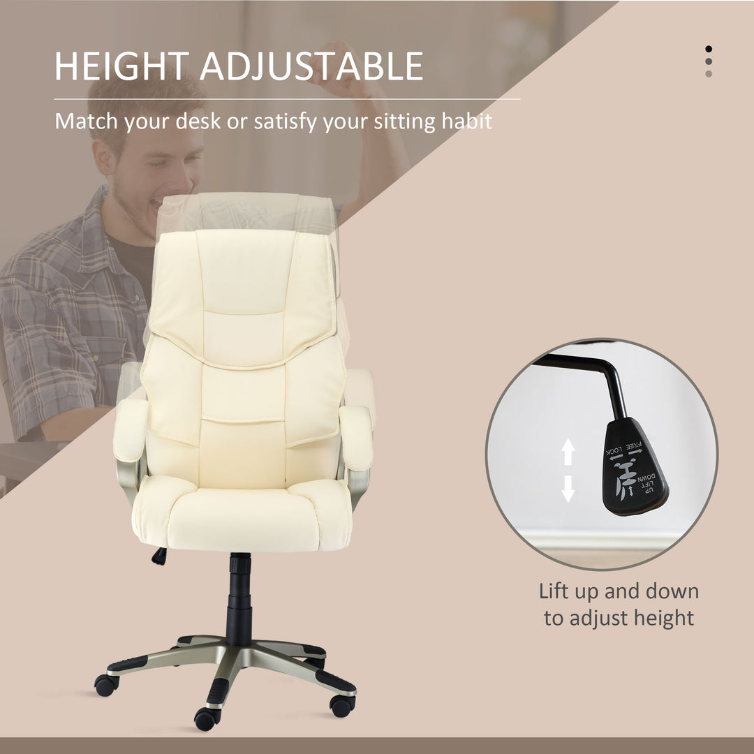 HOMCOM Computer Desk Chair, Cream White