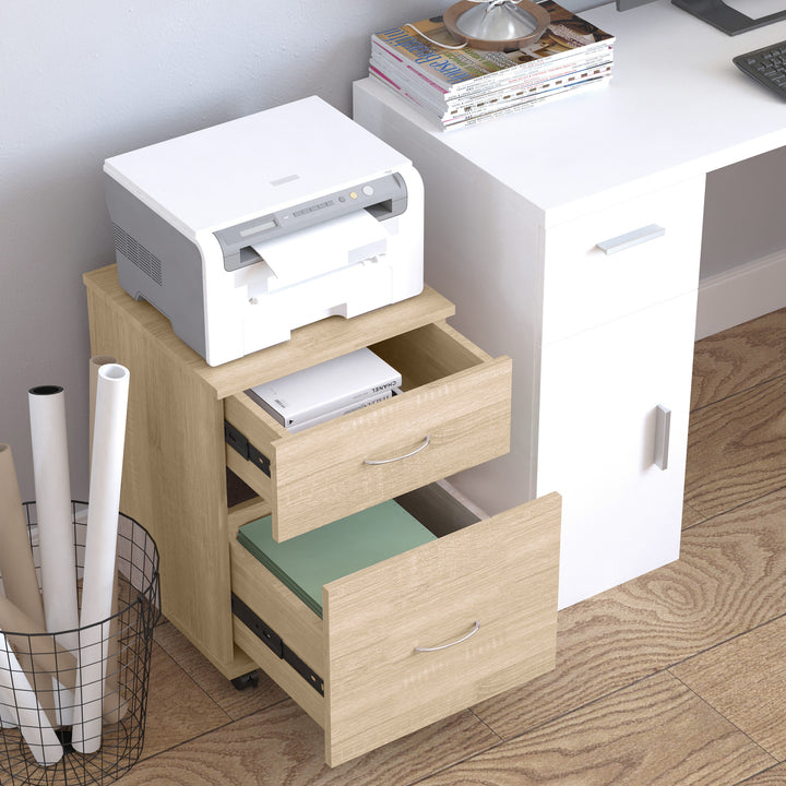 HOMCOM File Cabinet Cupboard Storage with Two Drawers