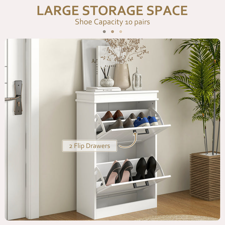 HOMCOM Shoe Storage Cupboard with Two-Drawer