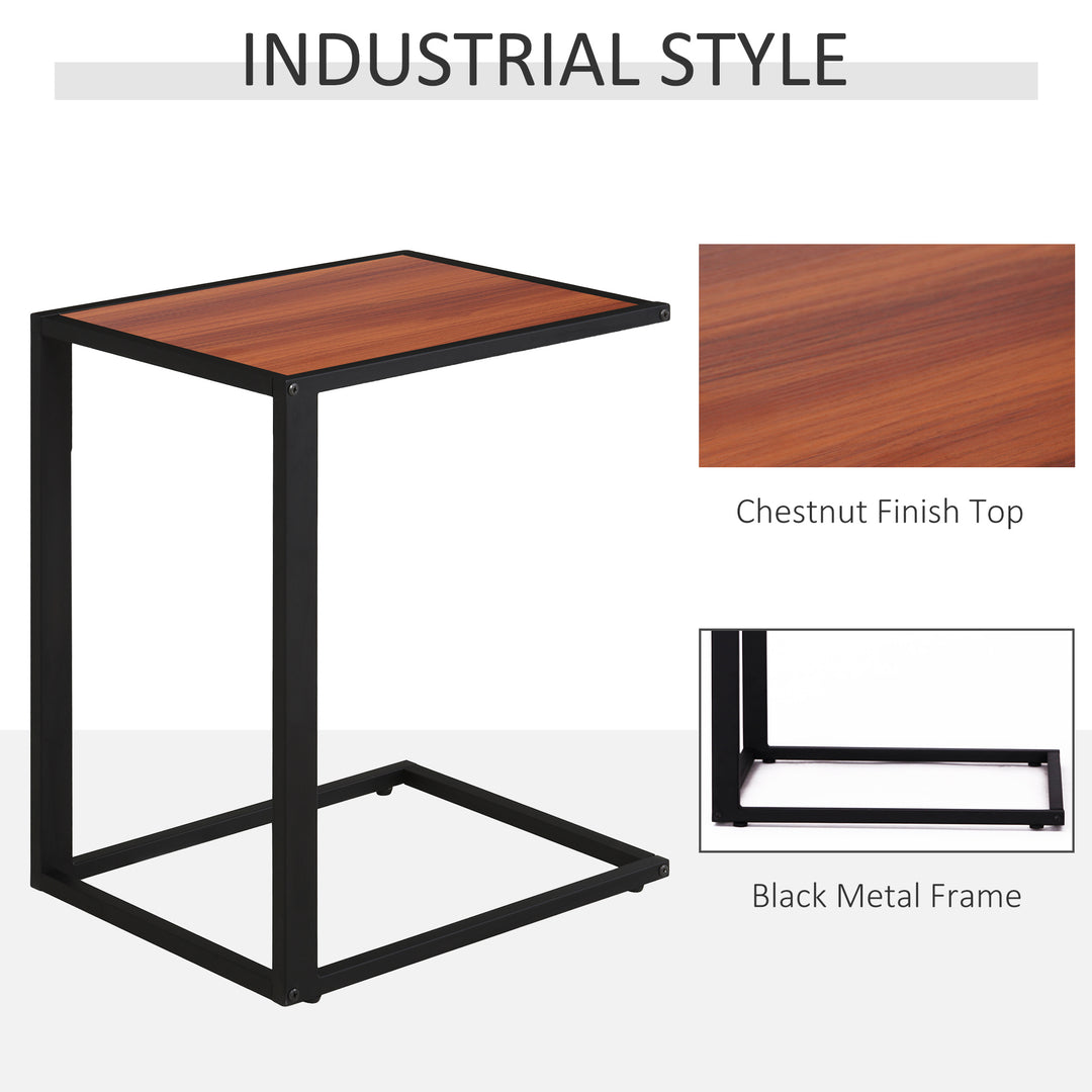 C-Shaped Sofa End Table