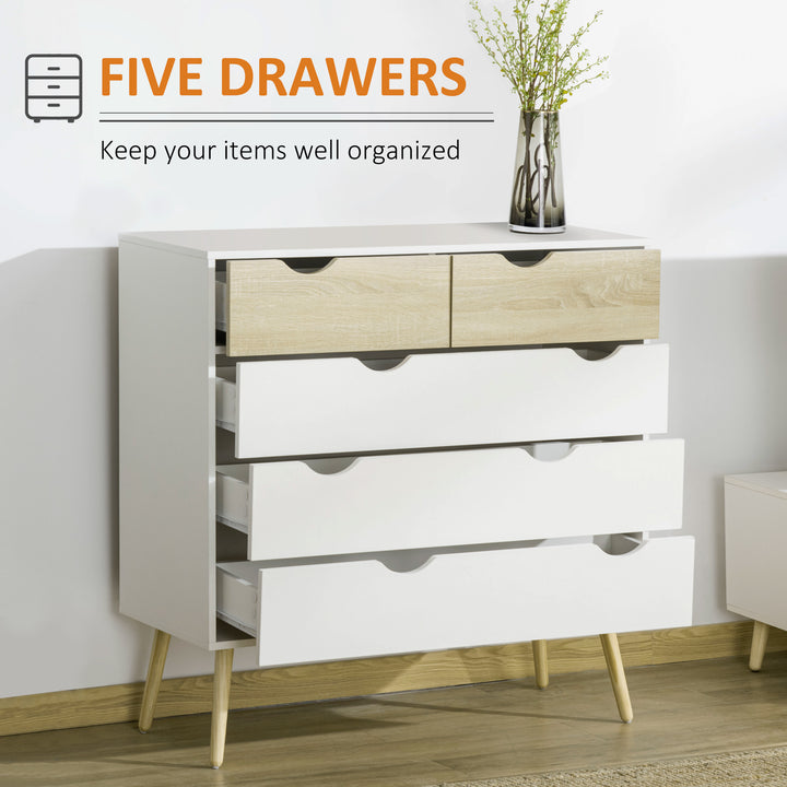 Dresser Drawers: 5-Tier Chest for Bedroom & Living Room Organisation