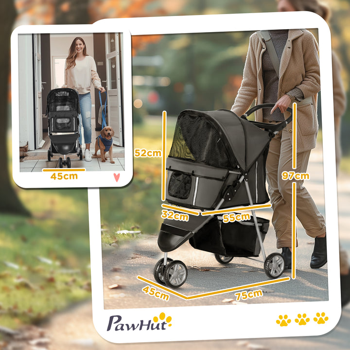 Pet Stroller w/ Zipper for Small and Miniature Dogs