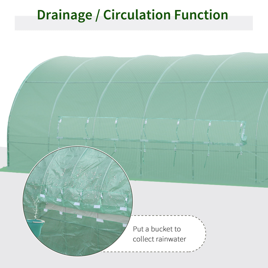 Polytunnel Greenhouse with Metal Hinged Door