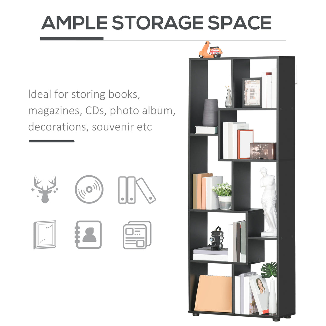 8-Tier Bookshelf: Freestanding Melamine Display Unit