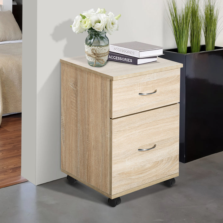 HOMCOM File Cabinet Cupboard Storage with Two Drawers