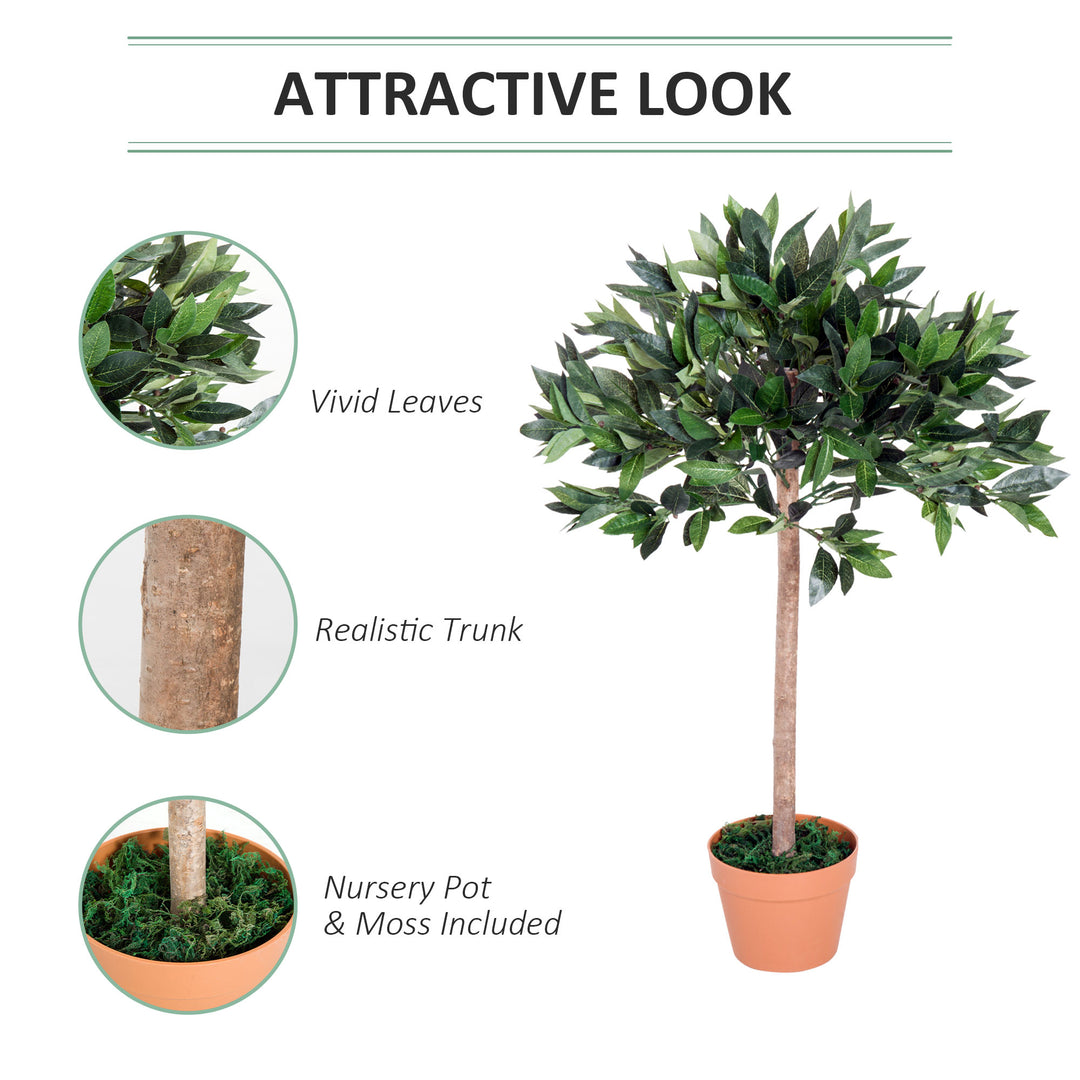 3ft Artificial Olive Tree Indoor Plant Greenery for Home Office Potted in An Orange Pot Set of 2