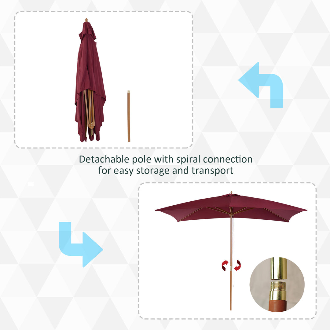 Waterproof Wooden Garden Parasol