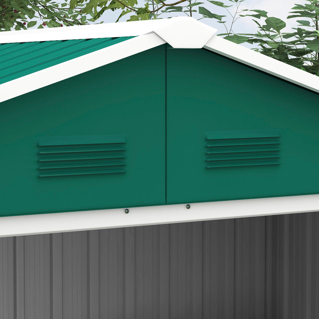 6.5ft x 3.5ft Metal Garden Storage Shed for Outdoor Tool Storage with Double Sliding Doors and 4 Vents