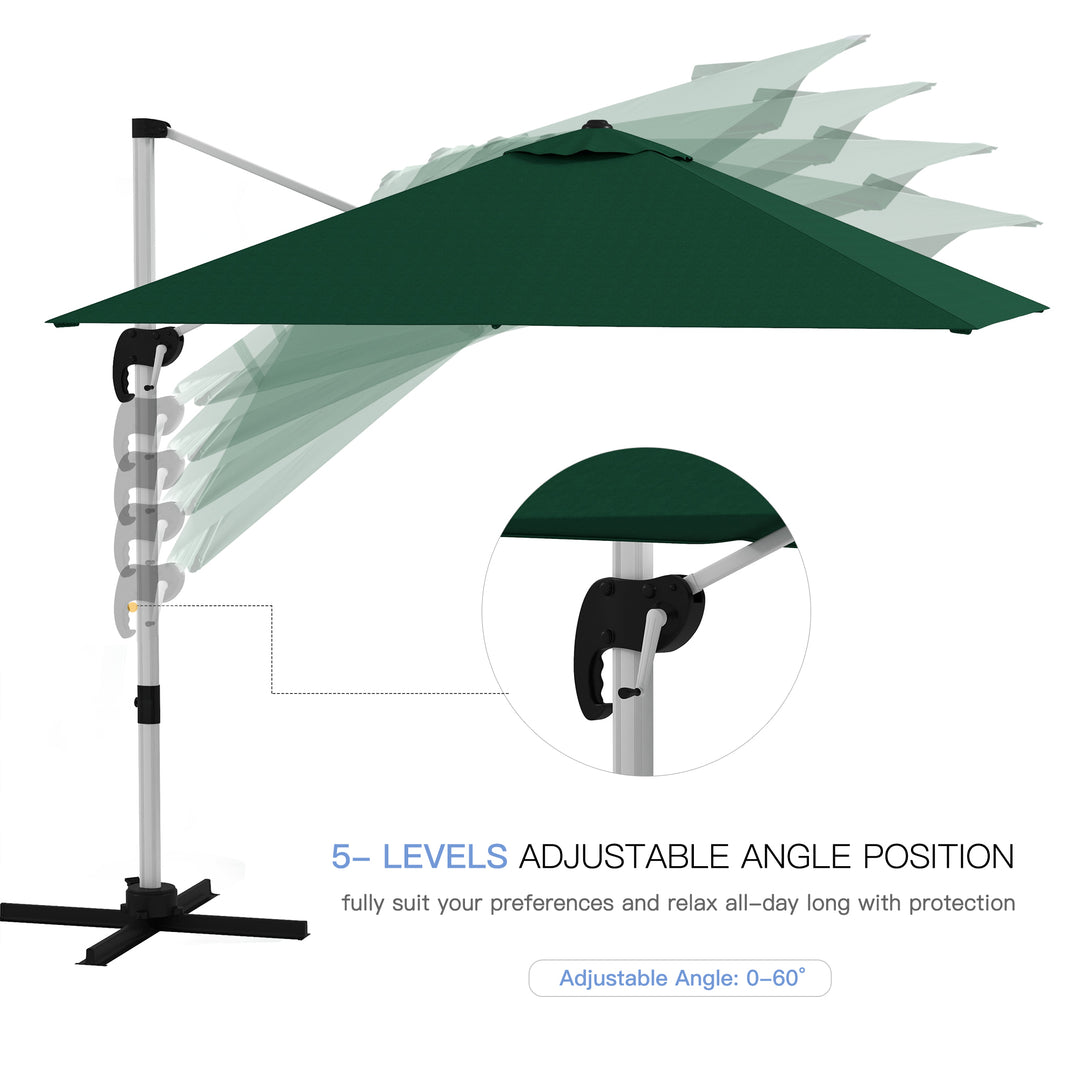 Waterproof Cantilever Parasol Paradise: 3x3m Square Shade with Crank