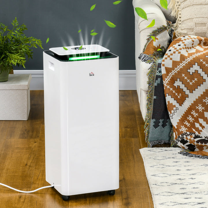 HOMCOM 3500mL Dehumidifier for Bathroom, with Air filter, 24H Timer, 5 Modes, 16L/Day, for Home Laundry, White Aosom UK