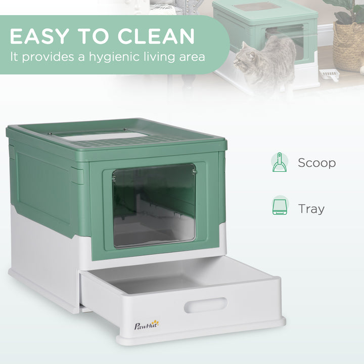 Enclosed Cat Litter Box with Scoop