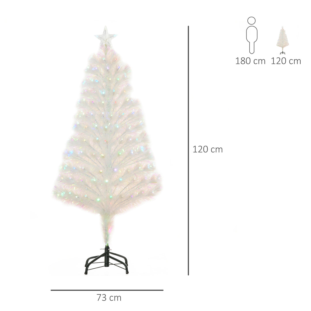 4 Feet Prelit Artificial Christmas Tree with Fiber Optic LED Light