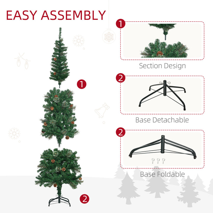 6.5' Tall Slim Christmas Tree Artificial with Realistic Branches