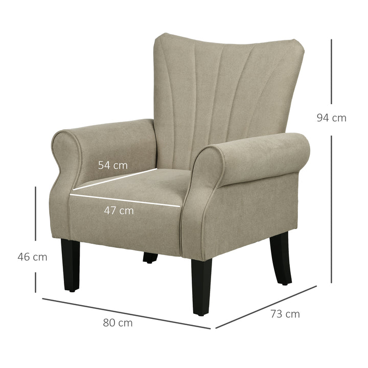 Upholstered Accent Chair with High Back