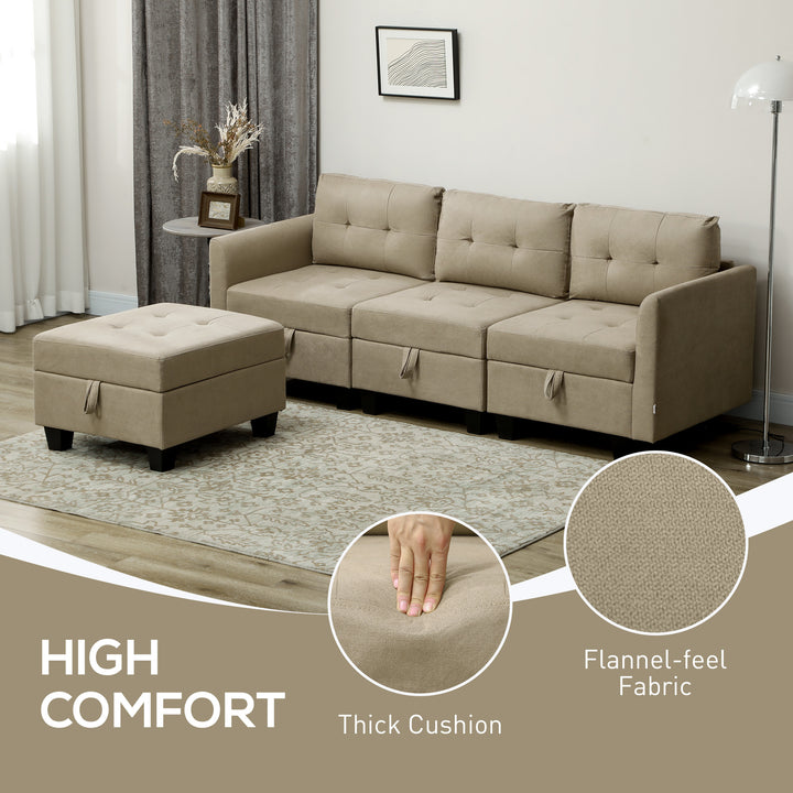 Convertible Modular Sectional Sofa with Storage