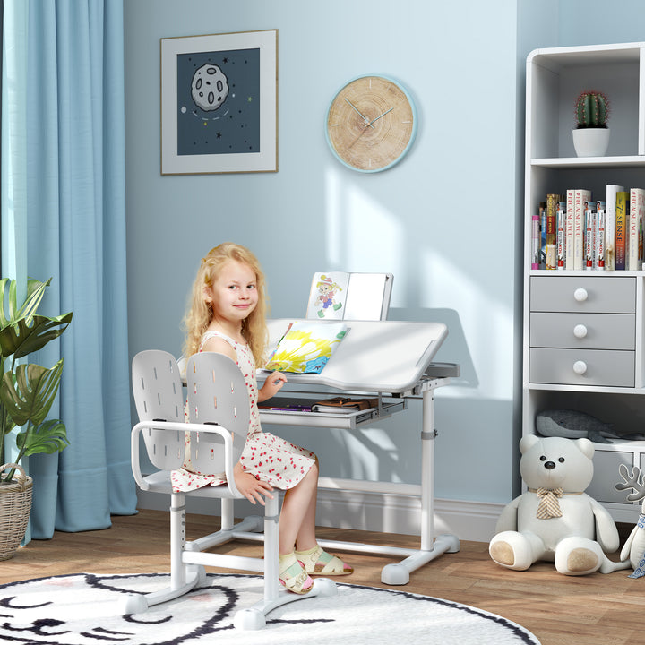 Height Adjustable Kids Desk and Chair Set