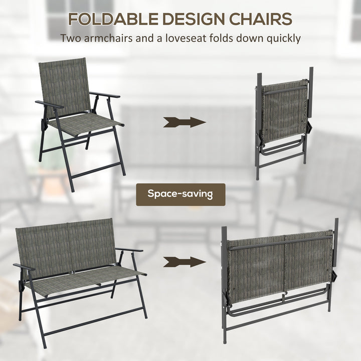 Breathable Mesh Patio Set: Foldable Armchairs