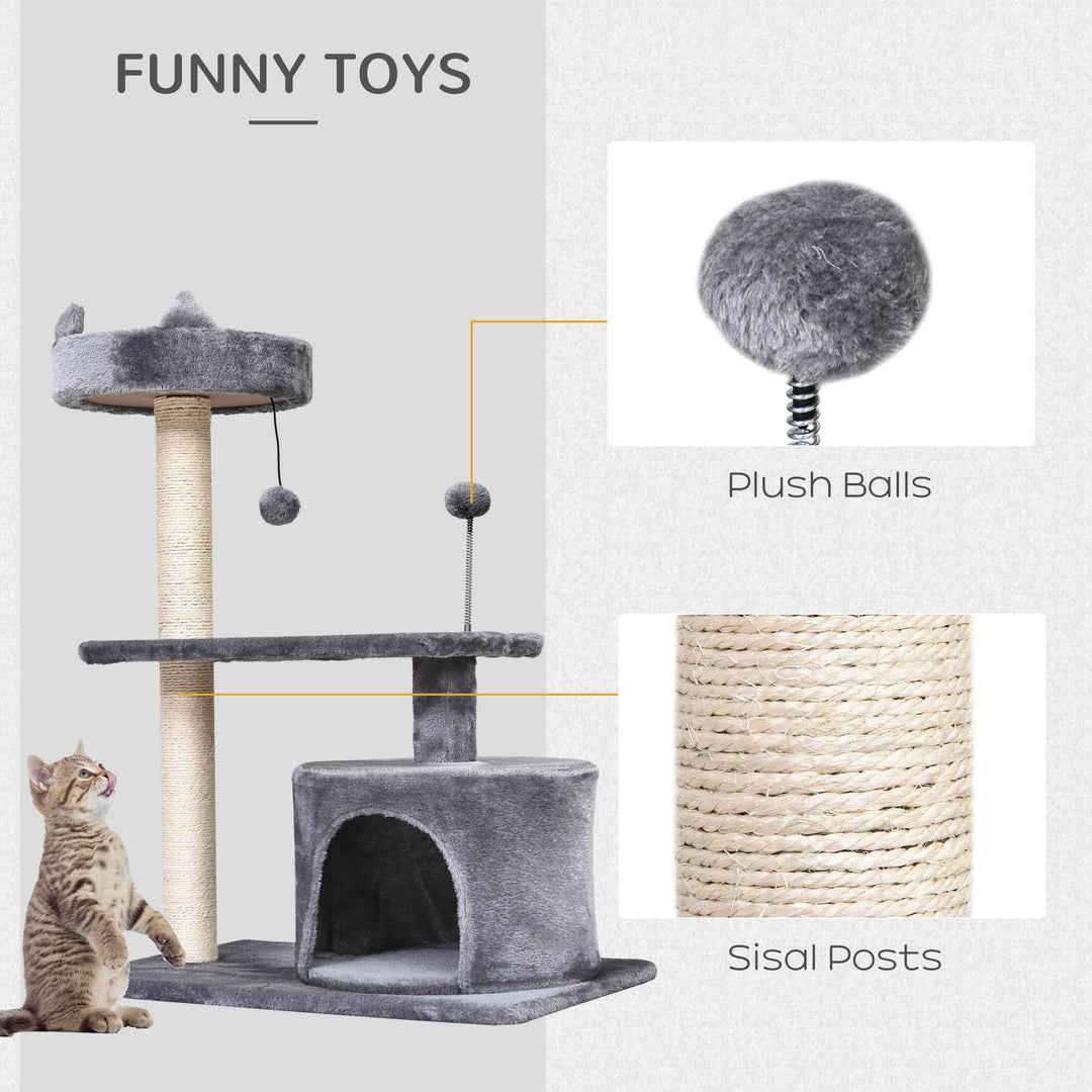 3-Tier Cat Scratching Post with Sisal Rope & Play Toys