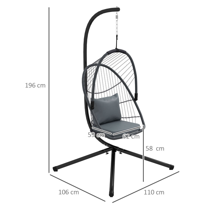 Outdoor PE Rattan Swing Chair with Cushion