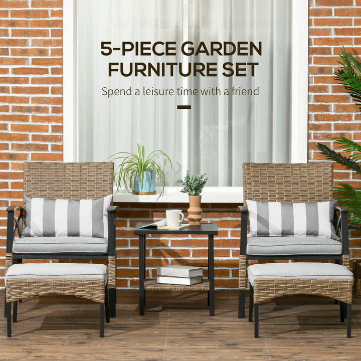 5-Piece PE Rattan Garden Furniture Set