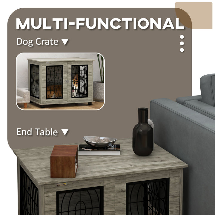 29.5" Indoor Dog Crate Furniture End Table with Soft Washable Cushion