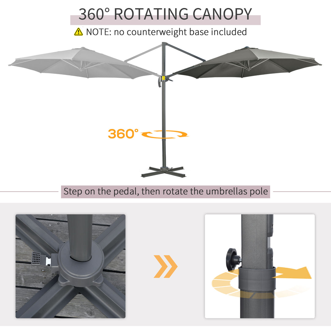 Cantilever Parasol: 3x3m with Cross Base