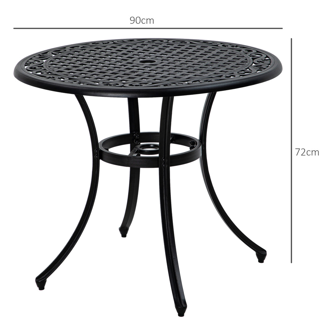 Round Garden Table with Parasol Hole