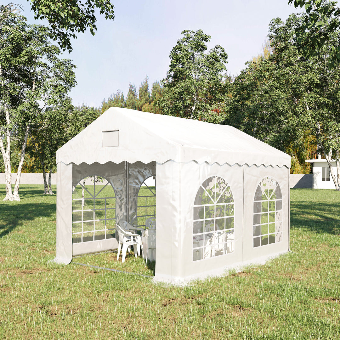 Waterproof 4 x 3 m Gazebo Canopy Party Tent with 4 Removable Side Walls and Windows for Outdoor Event